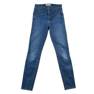 MADEWELL Jeans Womens Blue 10" High Rise Skinny Denim Size 25 Whiskered‎
